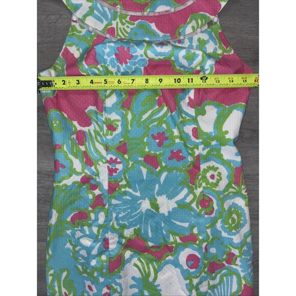 Lilly Pulitzer Lindy PB Pink A Delicacy Beaded Neck Shift Dress Sz 2 - Picture 6 of 8